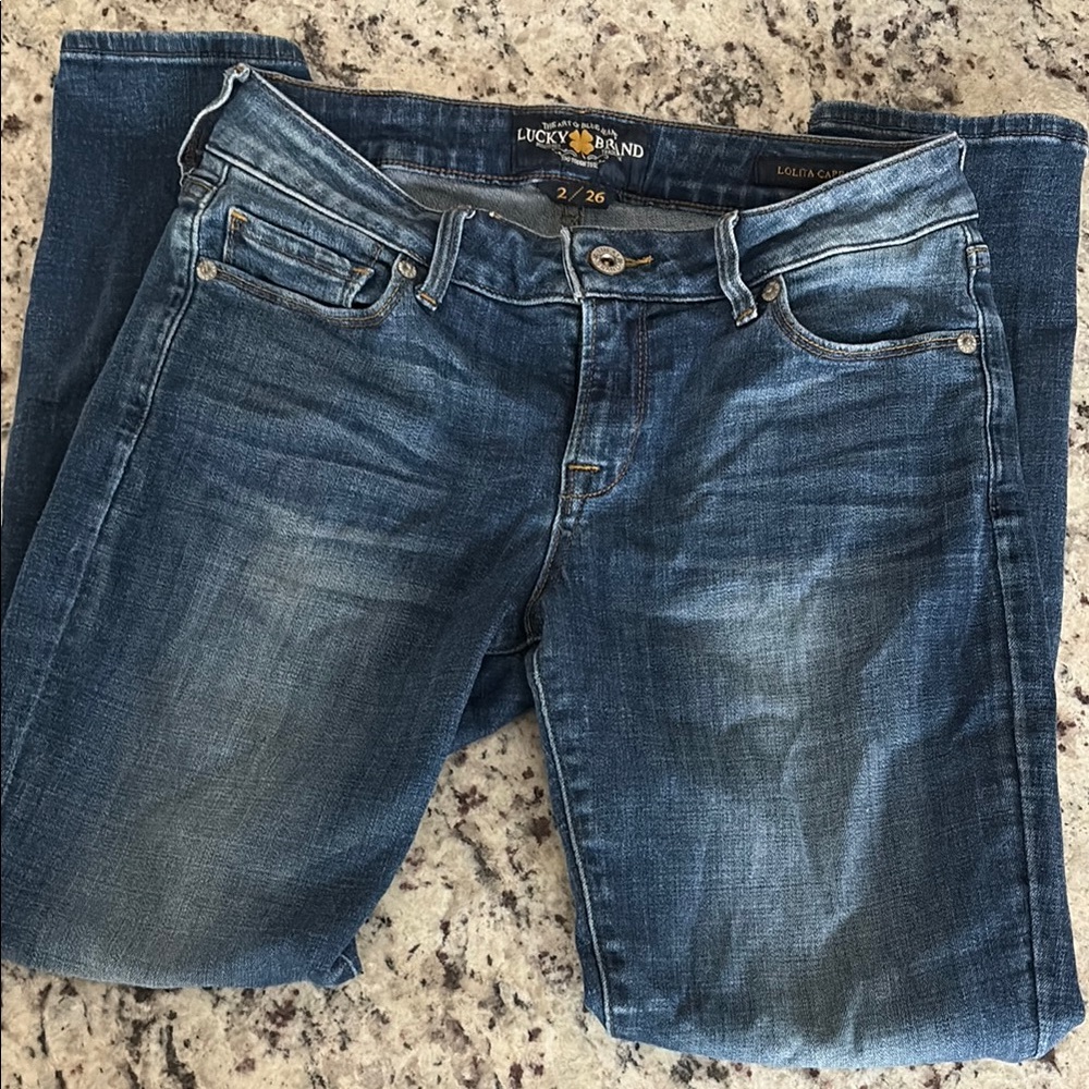 Lucky Brand Blue Straight Leg Jeans with Natural Fading